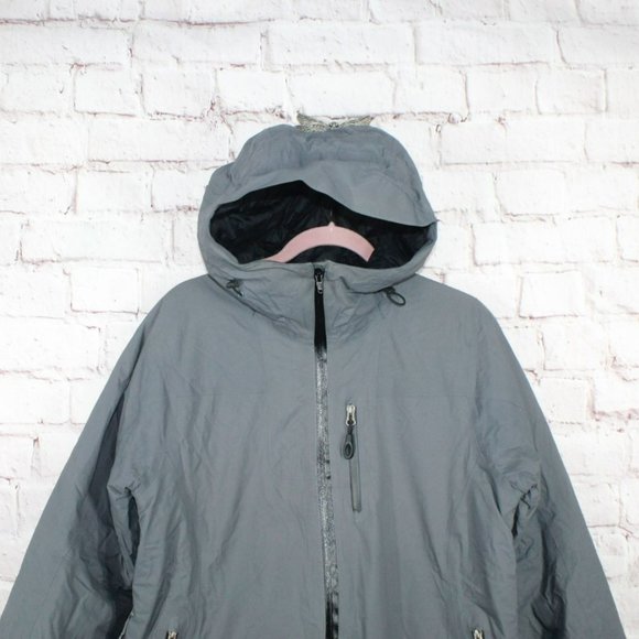 LL Bean Gray Winter Warm Down Parka Ski Hooded Jacket Size M Reg - Picture 3 of 9